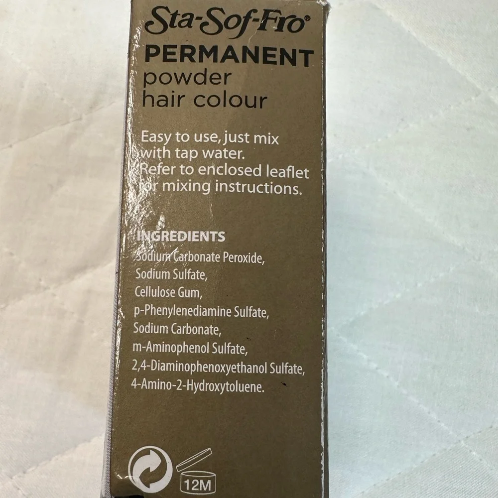 Sta-Sof-Fro Permanent Powder Hair Color Brown Black No Ammonia Cover White Hair